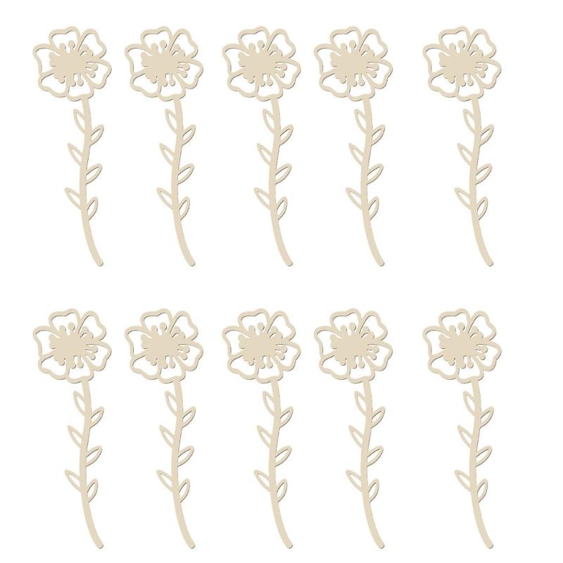 Wooden Wildflower Decors,Wood Flower Cutout for DIY Crafts,Wall Decors Hanging Florals Sculpture Wildflower Stems