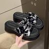 Gentle Matching Skirt Platform Slippers Women's Summer Wear 2025 New Muffin Cool Slippers Soft-soled Beach Shoes
