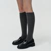 Heart Charm Wool Knee Socks - Charcoal