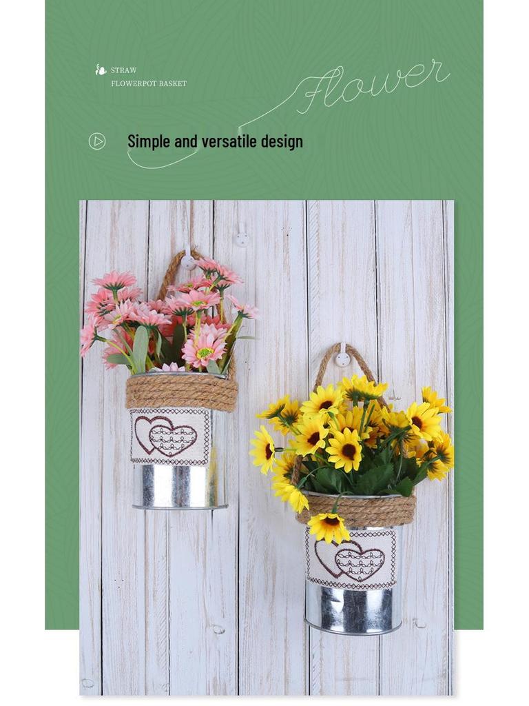 Wall-Mounted Iron Flower Pot Basket - Simple Balcony Decor