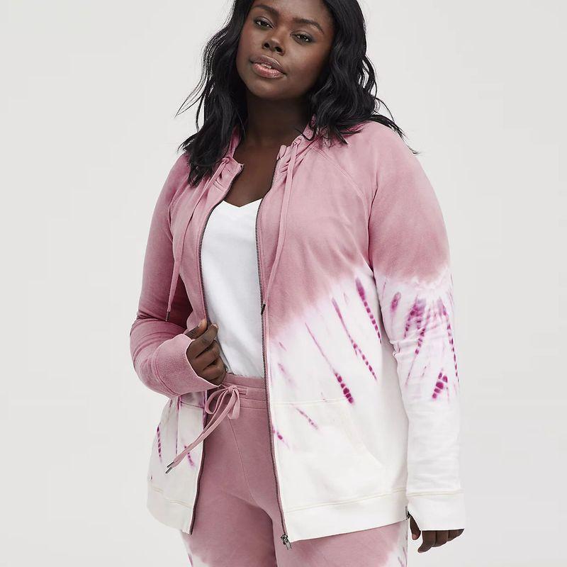 

Extra Large Size Loose Sportswear Cardigan Zipper Sweatshirt Pink 6