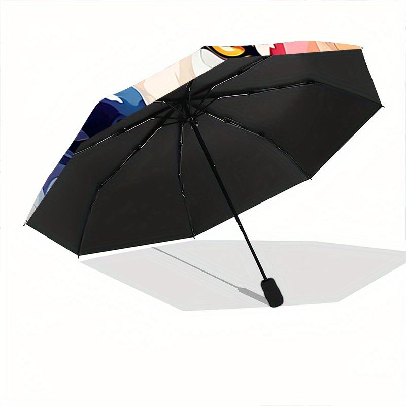 1pc Wolf Animal Design Automatic Opening and Closing Folding - A Good Choice for Gifts, Fashionable and Convenient Umbrella With Cute Cartoon Cha