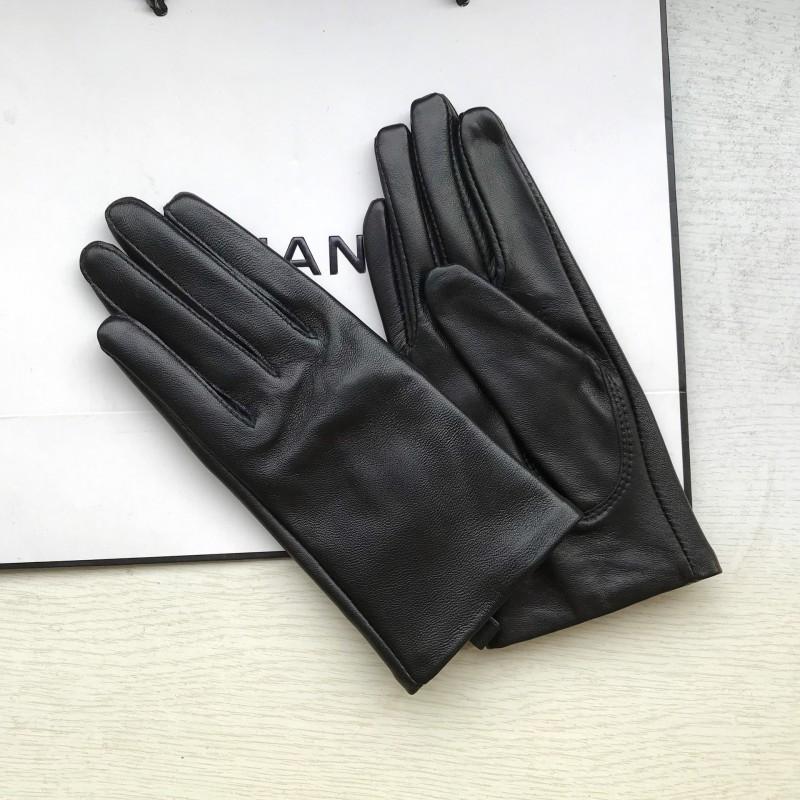 Womens Genuine Sheepskin Gloves Simple Style Winter Warm Lining