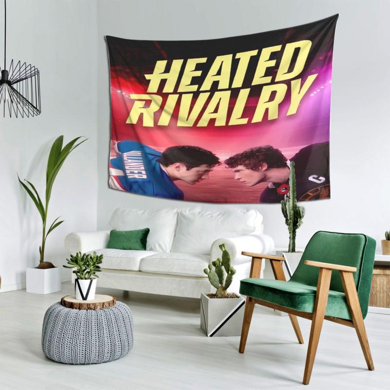 VIKAMA Neon Gradient Ice Hockey CP Tapestry High Street Trendy Cool Living Room Sofa Wall Student Dormitory Atmosphere Tapestry