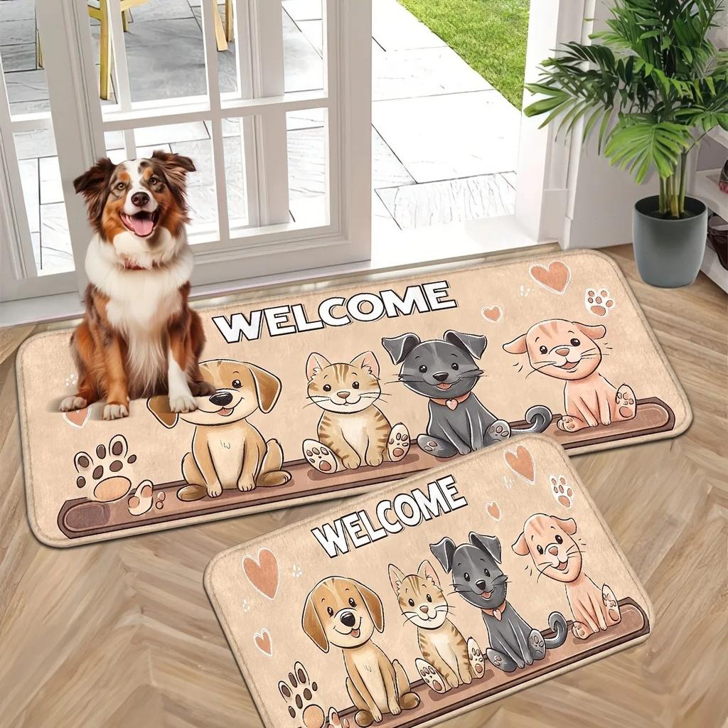 1PC Duchshund Welcome Home Door Mats Kitchen Rugs Non-Slip Pop arts Living room Rugs Bath Mat Carpet for Home Sink Laundry Decor