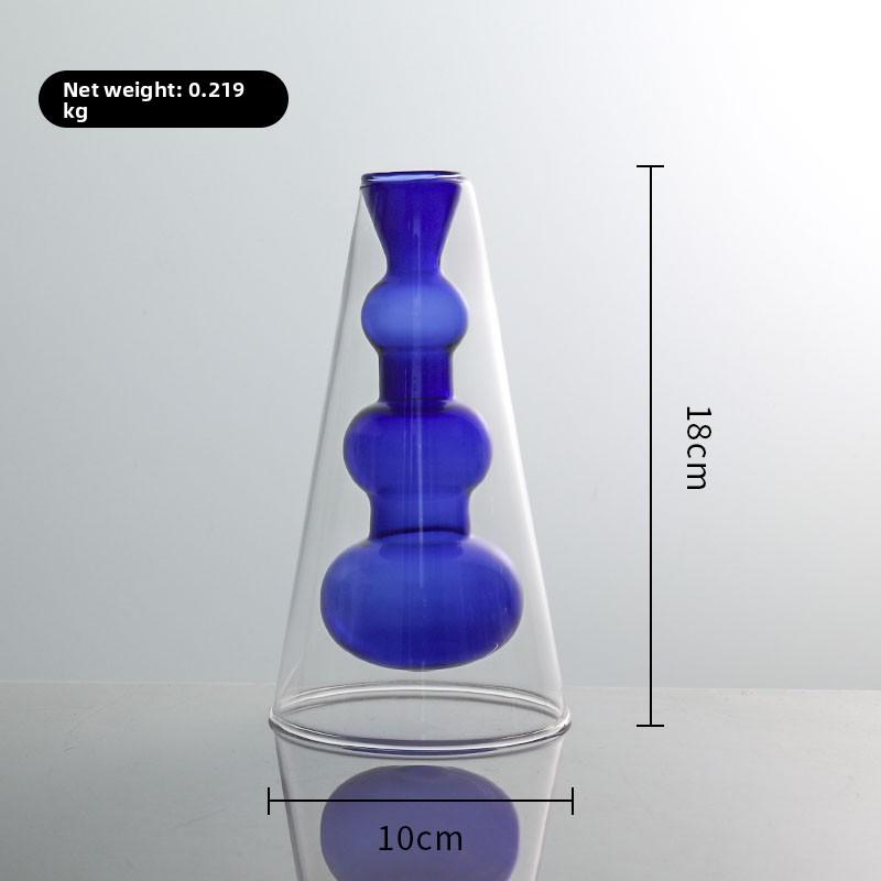 Nordic Creative Glass Small Vase Decorative Living Room Flower Arrangement Water Cultivation Feng ui Ornament
