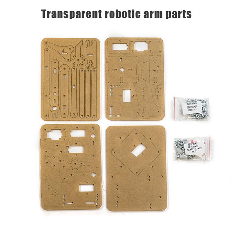 4 Dof Unassembly Acrylic Mechanical Arm Robot Manipulator Claw For Maker Learning Diy Kit