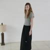 Elssibeui Scoop Neck Rib Knit Top_Gray