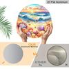 2D Flat, 1pc Round Aluminum Wall Art Plaque - Starfish and Seashell Coastal Decor, Vibrant Wave Patterns, Weather-Resistant Indoor/Outdoor Home or
