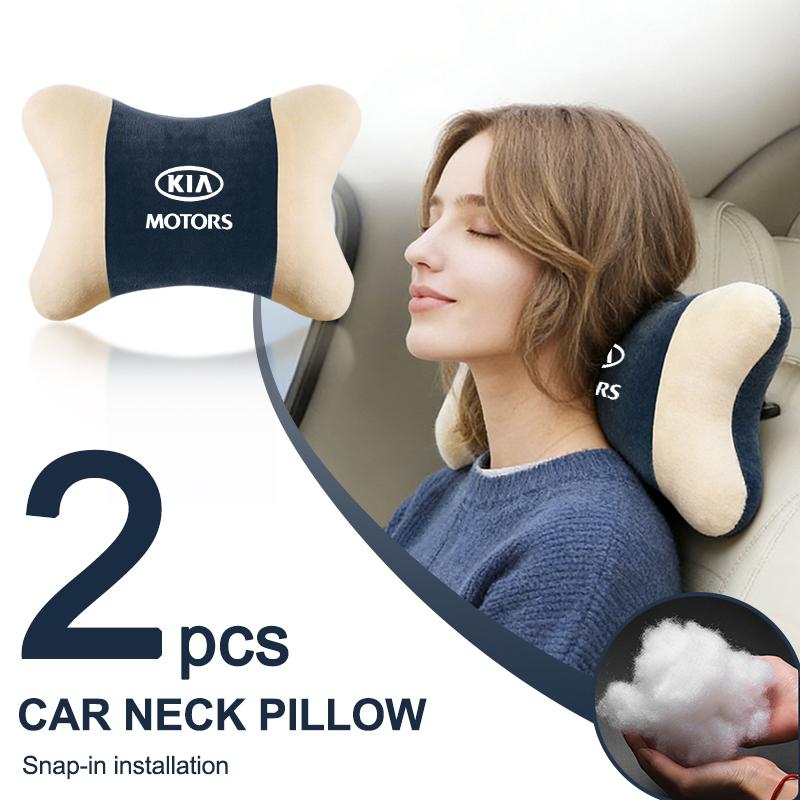 Keyring Car LOGO Neck Pillow Headrest Pad Compatible For KIA Sportage R GT Stinger Sorento Ceed Cerato Forte Niro Soul Telluride