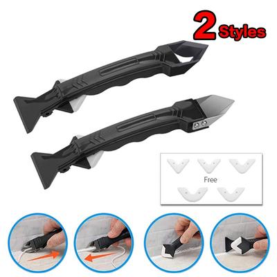 2 Types Adhesive Residue Scraper Multifunctional Silicone Remover Sealant Smooth Scraper Caulk Finisher Grout Kit Tools Floor Mould Removal