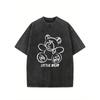 European Sizes Men's T-Shirt with Vintage 'LITTLE BEAR' Teddy Bear Graphic - Soft Casual Crew Neck Short Sleeve Tee, Relaxed Fit for Summer