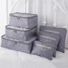 Six-Piece Travel Storage Bag Set for Clothing and Underwear with Four Compartment Suitcase Organizer