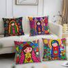 Cartoon Virgin Mary Art Pillow Case Sofa Short Plush Double-Sided Hd Printing Room Home Office Gift Cushion Cover