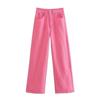 Straight High-waisted Jeans Female Students Loose Retro Wide-leg Mopping Pants Trend