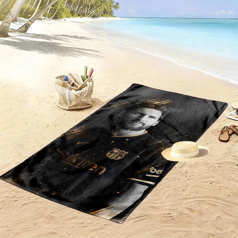 Asciugamano da Spiaggia con Stampa Leggendaria di Messi, Asciugamano Grande Morbido Asciugatura Rapida per Spiaggia Campeggio Nuoto