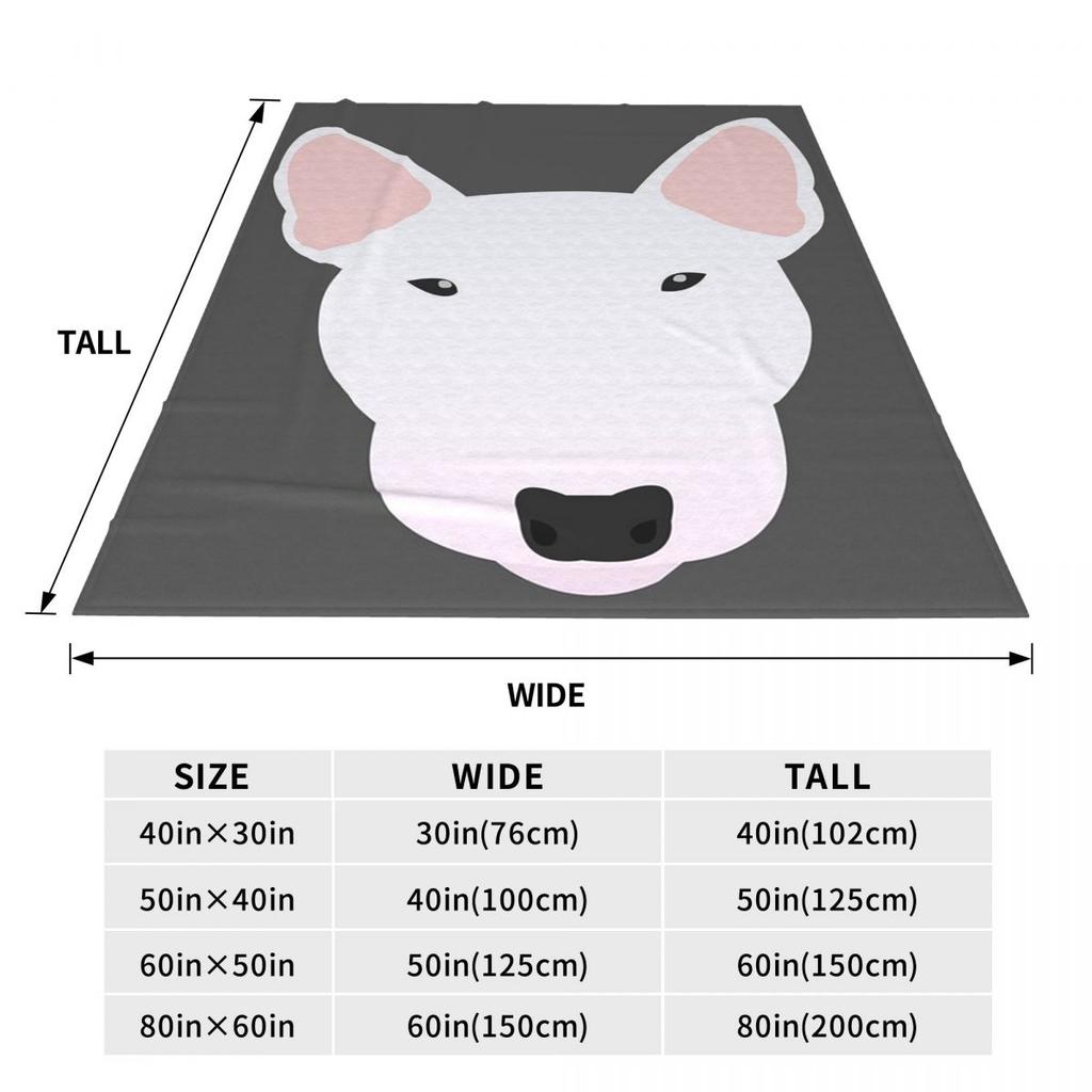 White Miniature Bull Terrier Blankets Soft Warm Flannel Throw Blanket Bedspread for Bed Living room Picnic Travel Home Sofa