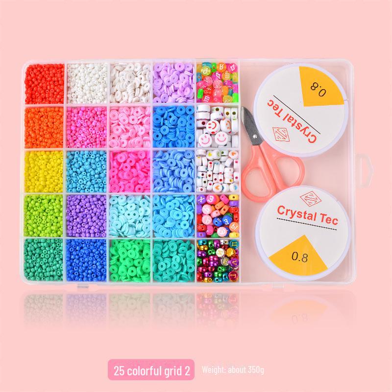 25-Grid DIY Polymer Clay Bead Set for Jewelry Making