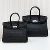 New Leather Women's Bag Crocodile Pattern Leather Matte 2530CM Platinum Bag Classic Versatile Portable
