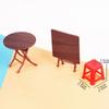 Doll Furniture Miniature Dining Table Scene Model Dollhouse Small Chair  Home Decor