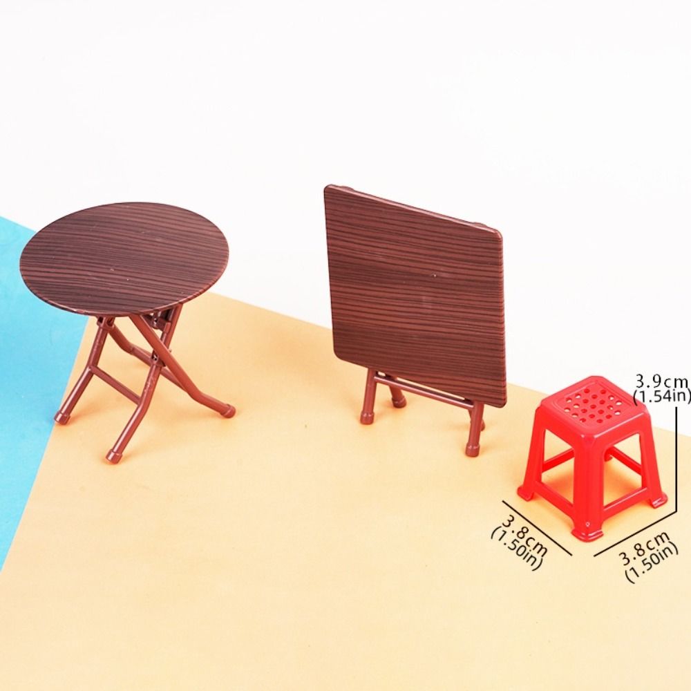Doll Furniture Miniature Dining Table Scene Model Dollhouse Small Chair  Home Decor