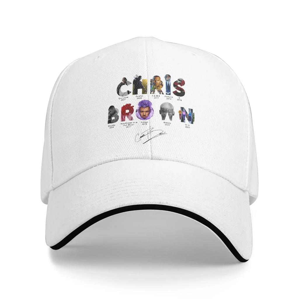 Chris Baseball Cap Browns Breezy Bowl XX Tour UnisexTeens Print Hip Hop Hats Spring Trendy Kpop Rock Sunscreen Baseball Caps