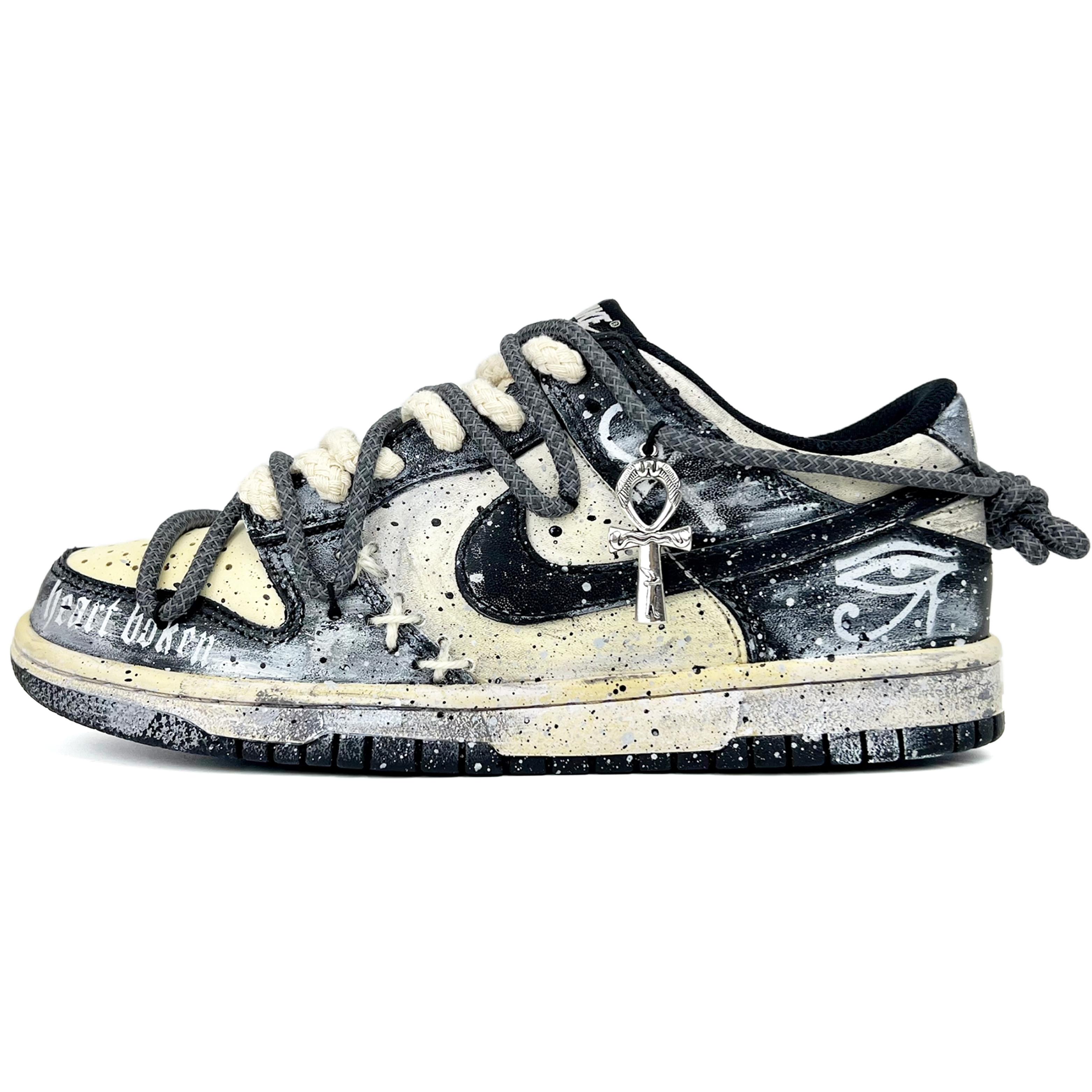 

Nike Dunk Retro Black All The Best Low top Skateboard Shoes Men s Black White Gray DD1391-100(Team45-) 44.5