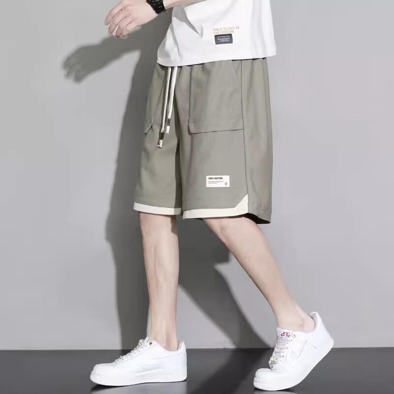 FARUISHI Men s Ice Silk Faux Two-Piece Shorts 7XL