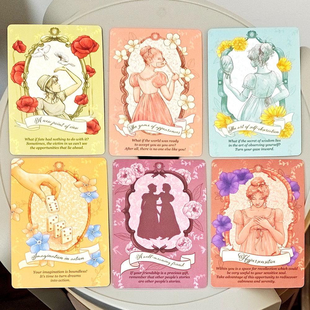Jane Austen Oracle Deck: 40-Card Literary Divination Set, Regency-Style Illustration Tarot Cards 10.5*7.5cm