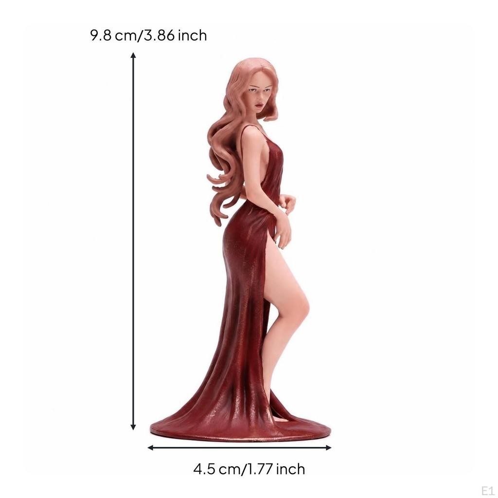 Female Figurine Display-Ready Painted Miniature Collectible for Diorama Builders