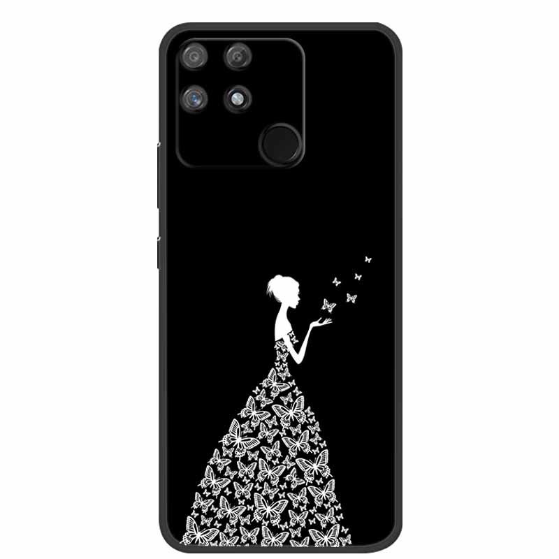 For Redmi 10C Case Redmi10C Black Soft Silicone Phone Case For Xiaomi Redmi 10C Back Cover Case Redmi 10 C Power Funda POCO C40