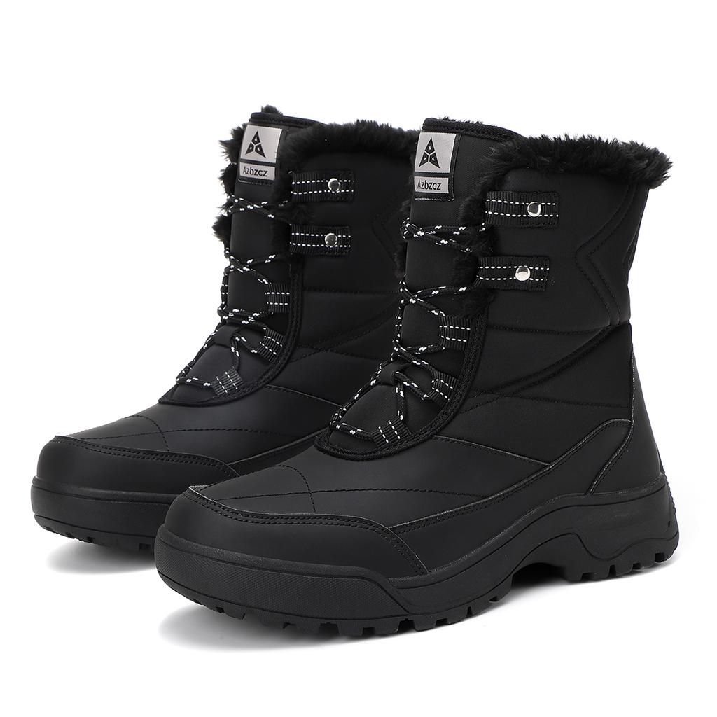 TUINANLE Womens Winter Warm Snow Boots Anti-Slip Faux Fur Lined Ankle Booties Shoes Comfortable Plush Lined Mid Calf Boot for Women