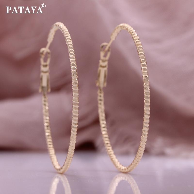 PATAYA Trendige, modische, personalisierte Hoop-Magazin-Stil, große Creolen