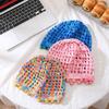 Hand-Knitted Girls' Fishnet Wool Hat for Spring & Autumn