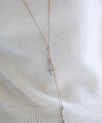 Pearly More Cross String Necklace_Pm25N016Wt