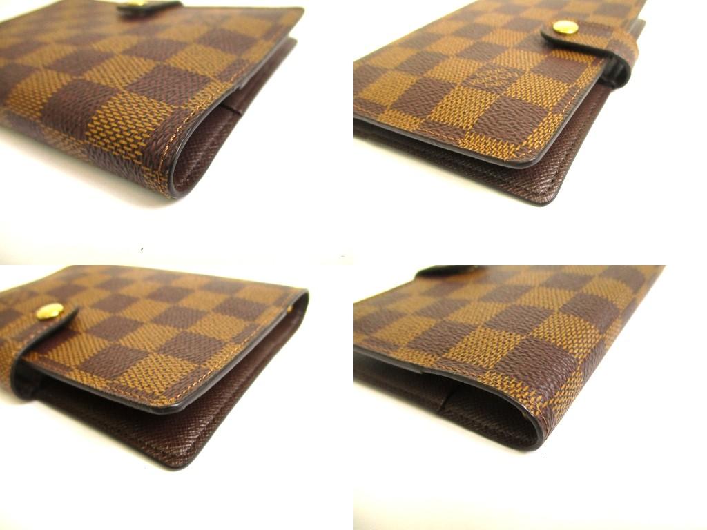 Authentischer LOUIS VUITTON Damier Leder Dokumentenhalter Kleiner Ring Terminplaner Hülle #b034 Vom Verkäufer überholt