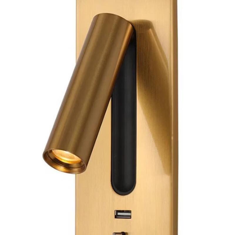 Oeny Light Luxury Bedside Reading Wall Lamp with USB-C