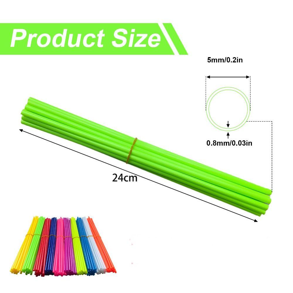 72pcs Decorative 24cm Spoke Skins Universal Durable Bike Spoke Covers Colorful Spoke Sleeve Wheel Decoration