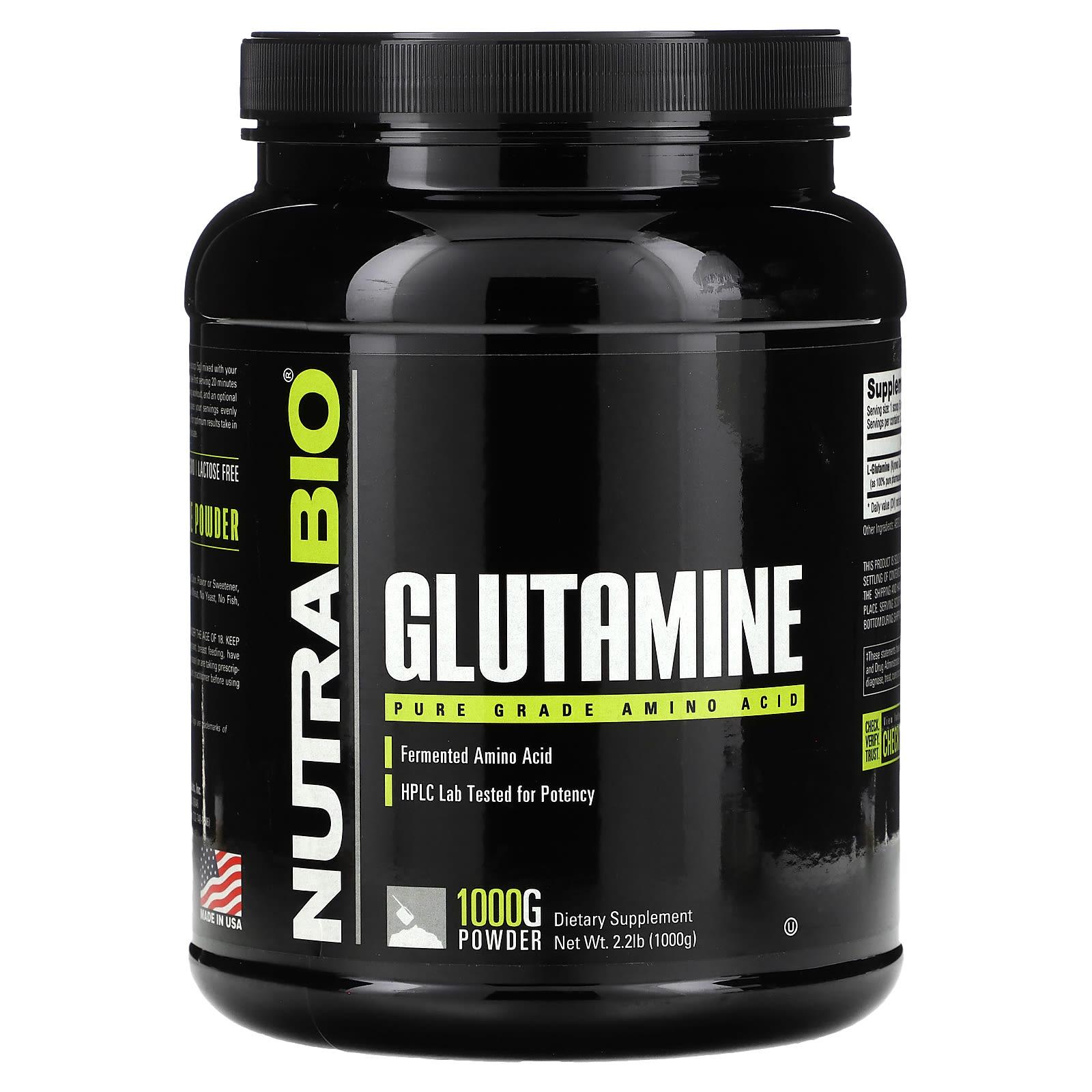 

Glutamine, Pure Grade Amino Acid, 1,000G (2.2Lbs)