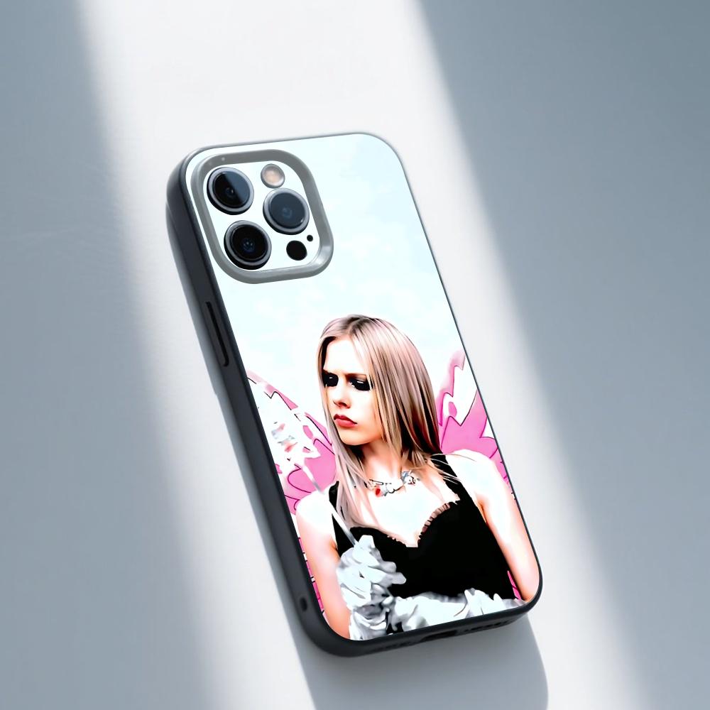 A-Avril Skate punk L-Lavigne Phone Case For iPhone 16,15,14,13,12,11,Pro,Max,Plus,X,XS,SE,E,Mini,Soft Silicone Black Case