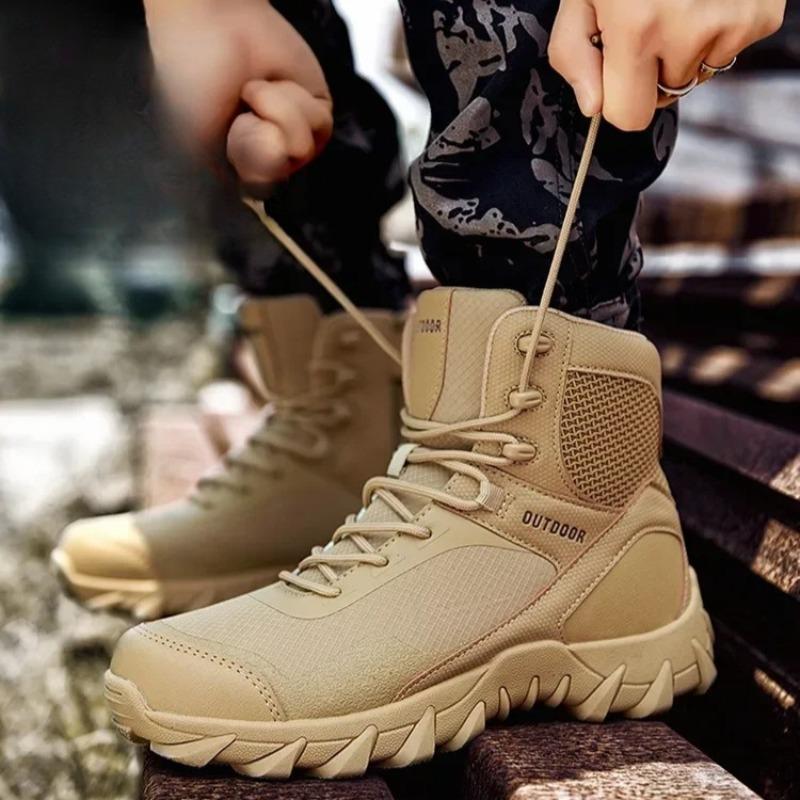 High-end Motorcycle Boots Tactical Outdoor Hiking Camping Sneakers for Men Unisex Safety Boots for Men Zapatos Seguridad Hombre