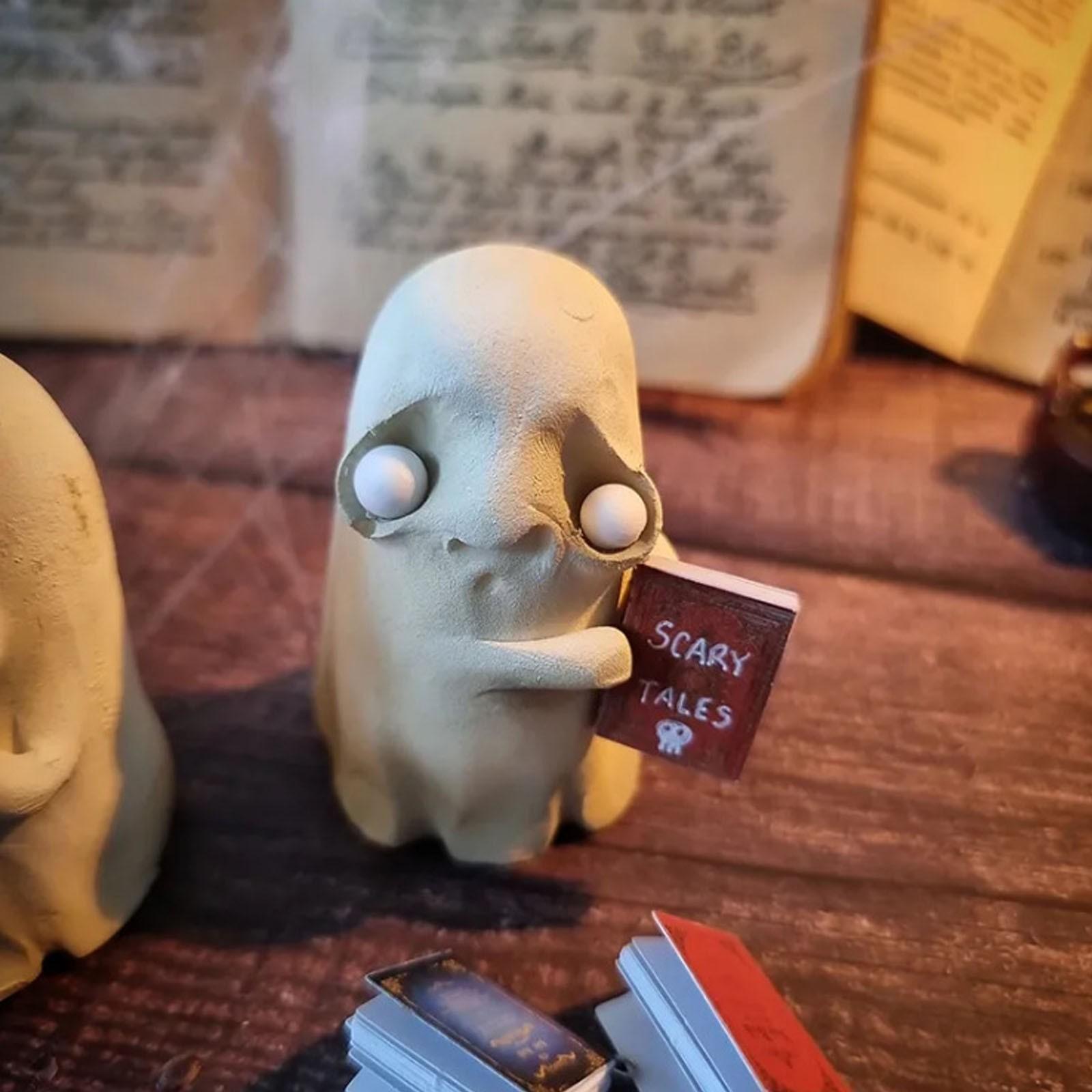 

Книга ужасов о привидениях на Хэллоуин, украшения из смолы, милые маленькие белые аксессуары для привидения, принадлежности для вечеринки на Хэллоуин One Size