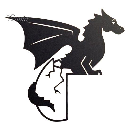 

Украшение на дверную раму в виде дракона, металлический силуэт дракона, украшение на дверь, настенный художественный уголок, знак для окна детской комнаты, спальни D