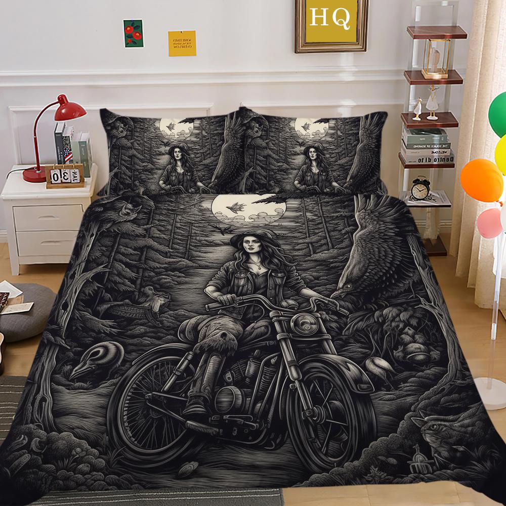 Beauty Skull bedrucktes Trösterbezug-Set, Doppelbettgröße, Mikrofaser-Tagesdecken, modische, hochwertige Heimtextilien