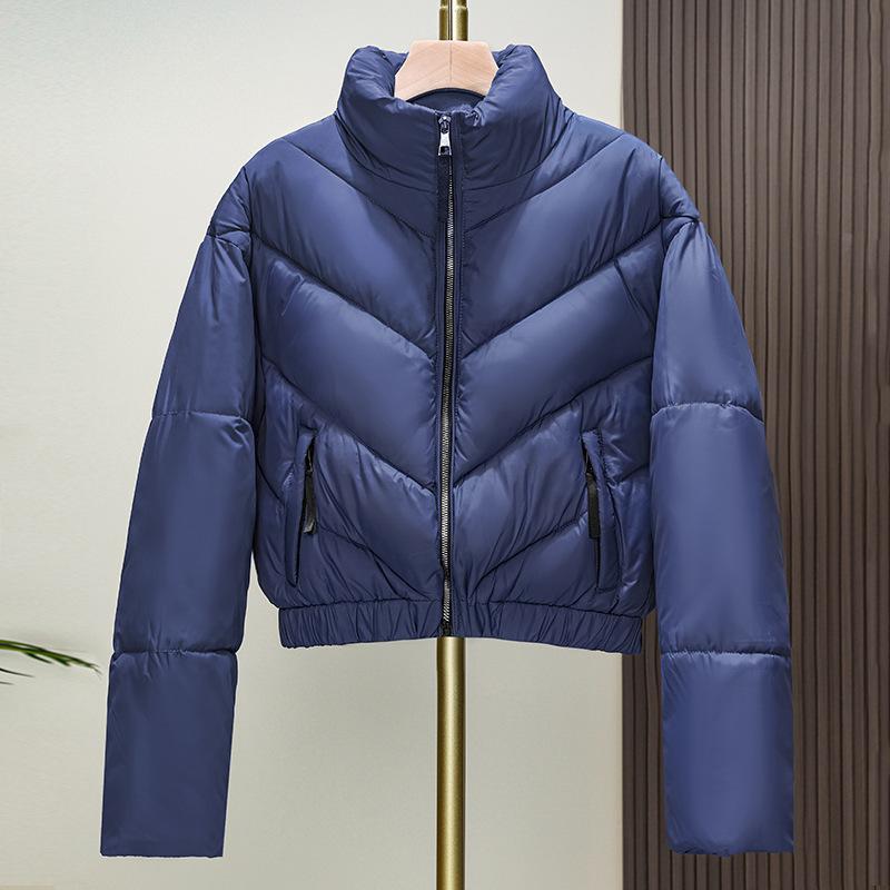 2025 European Down Cotton Jacket Women's Short Maillard Niche Design Puff Winter American Retro Bread Jacket