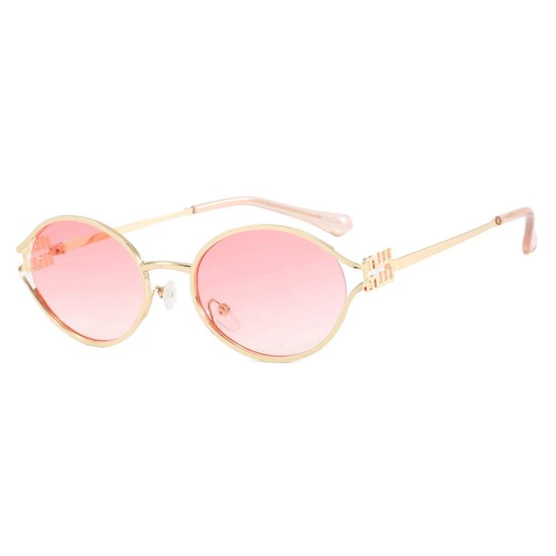 Fashion Small Sunglasses Designer Metal Frame UV Protection Optical Eyeglasses for Women Men Prescription Shades