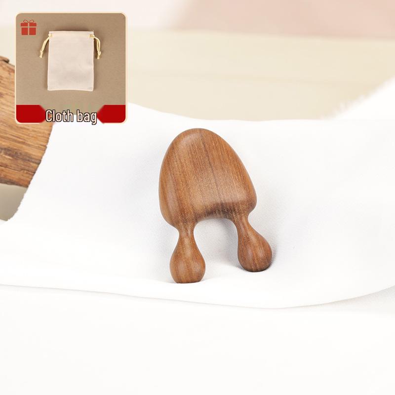 Dual-Pronged Wooden Nose Massager and Acupoint Gua Sha Comb