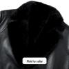 Futeng Men's Goatskin Leather Jacket with Mink Fur Collar