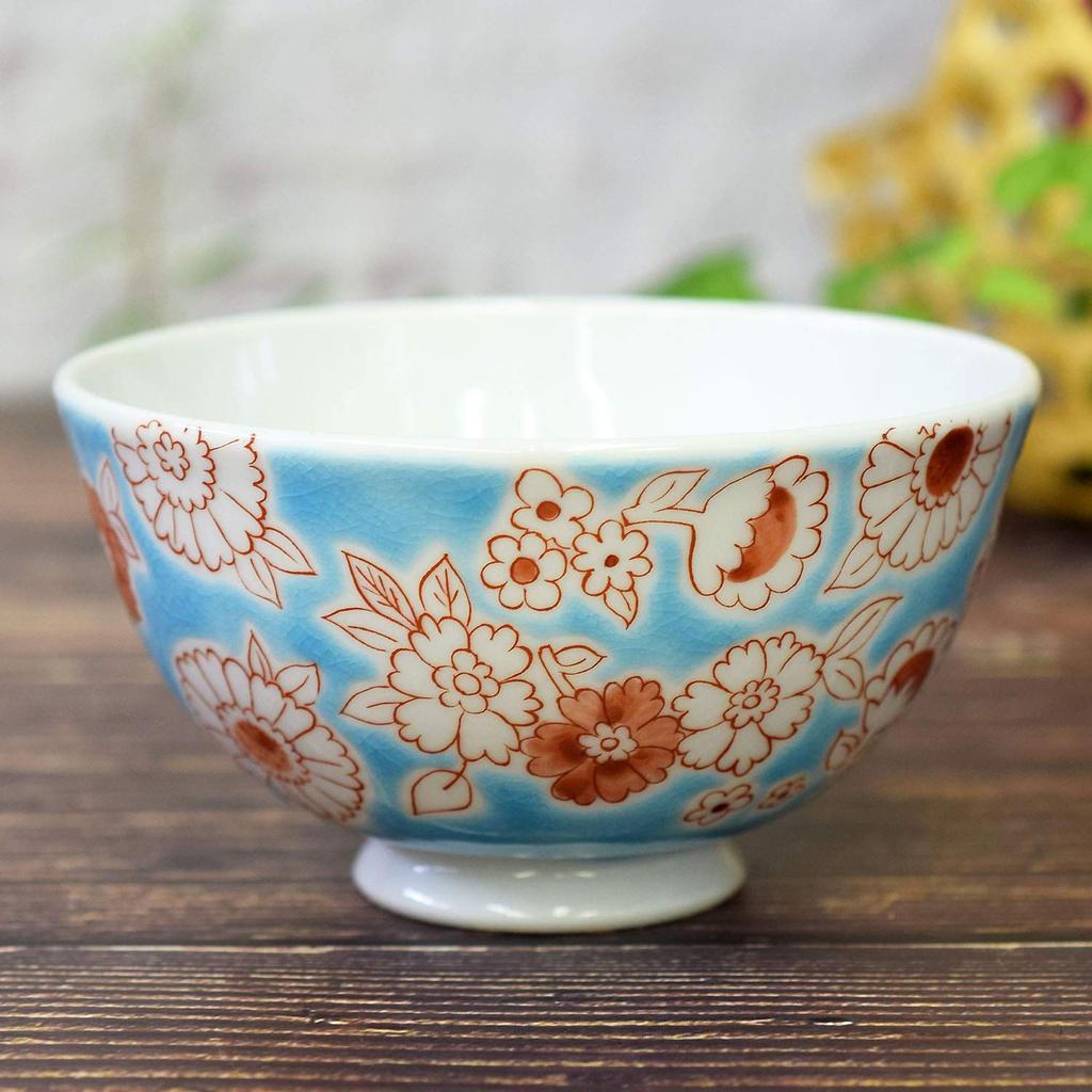 Waza No Kura Stylish Tea Bowl Tableware Kutani Ware Lightweight Rice Bowl Flower Shower Tea Bowl Brand Japanese Tableware