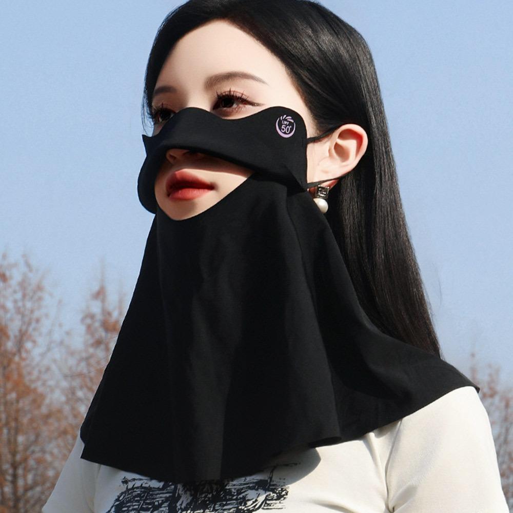 Ice Silk Mask Sun Protective Scarf UV Protection Integrated Facial Cover  for Women